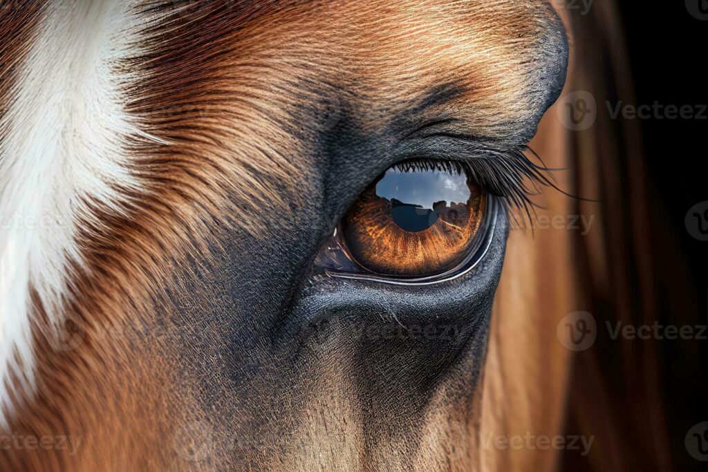 eye-of-brown-horse-close-up-generative-ai-photo