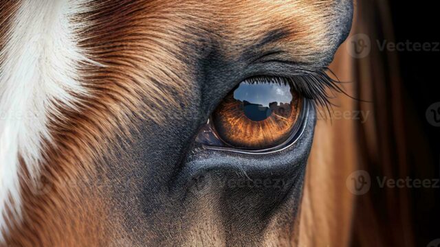 eye-of-brown-horse-close-up-generative-ai-photo
